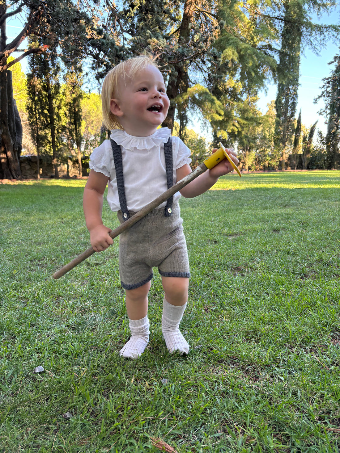 Pantalón lana topo gris marengo