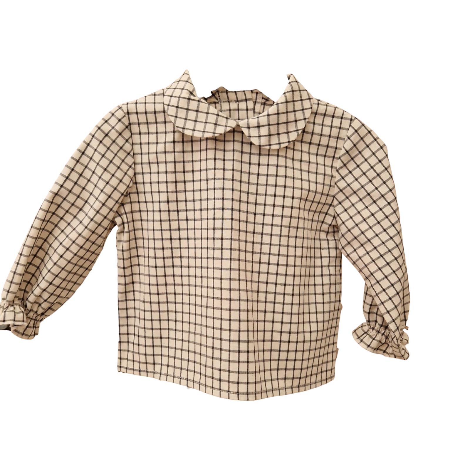 BLUSITA CUELLO BEBE CUADRO NEGRO