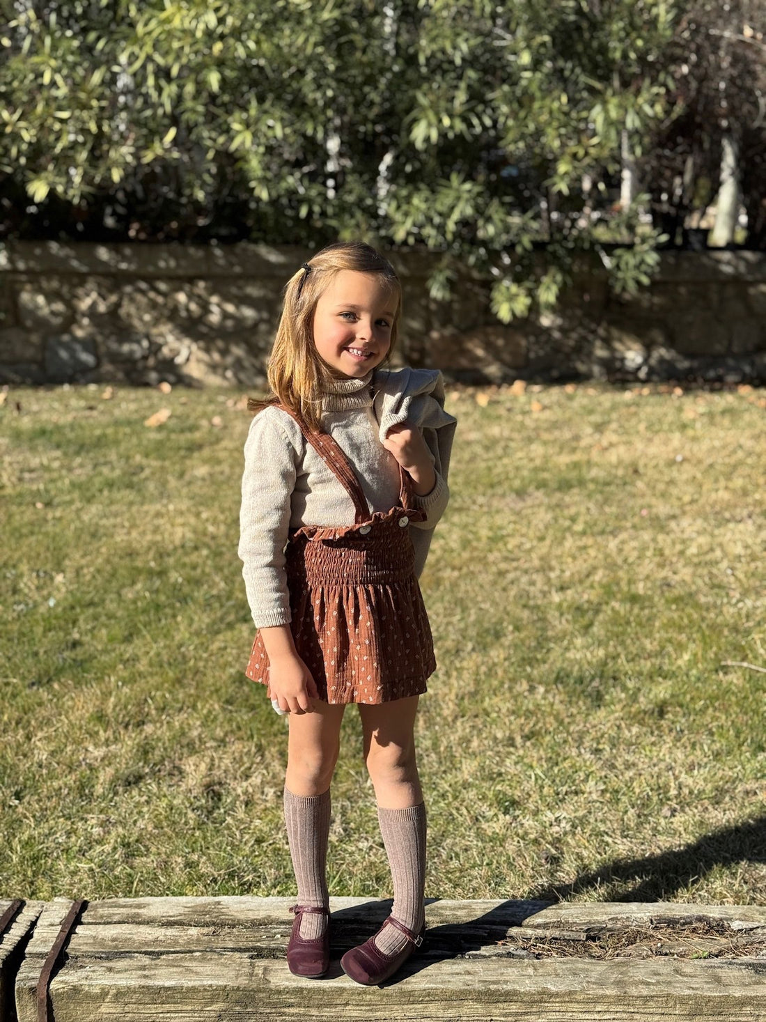 Falda frunces ramita marrón