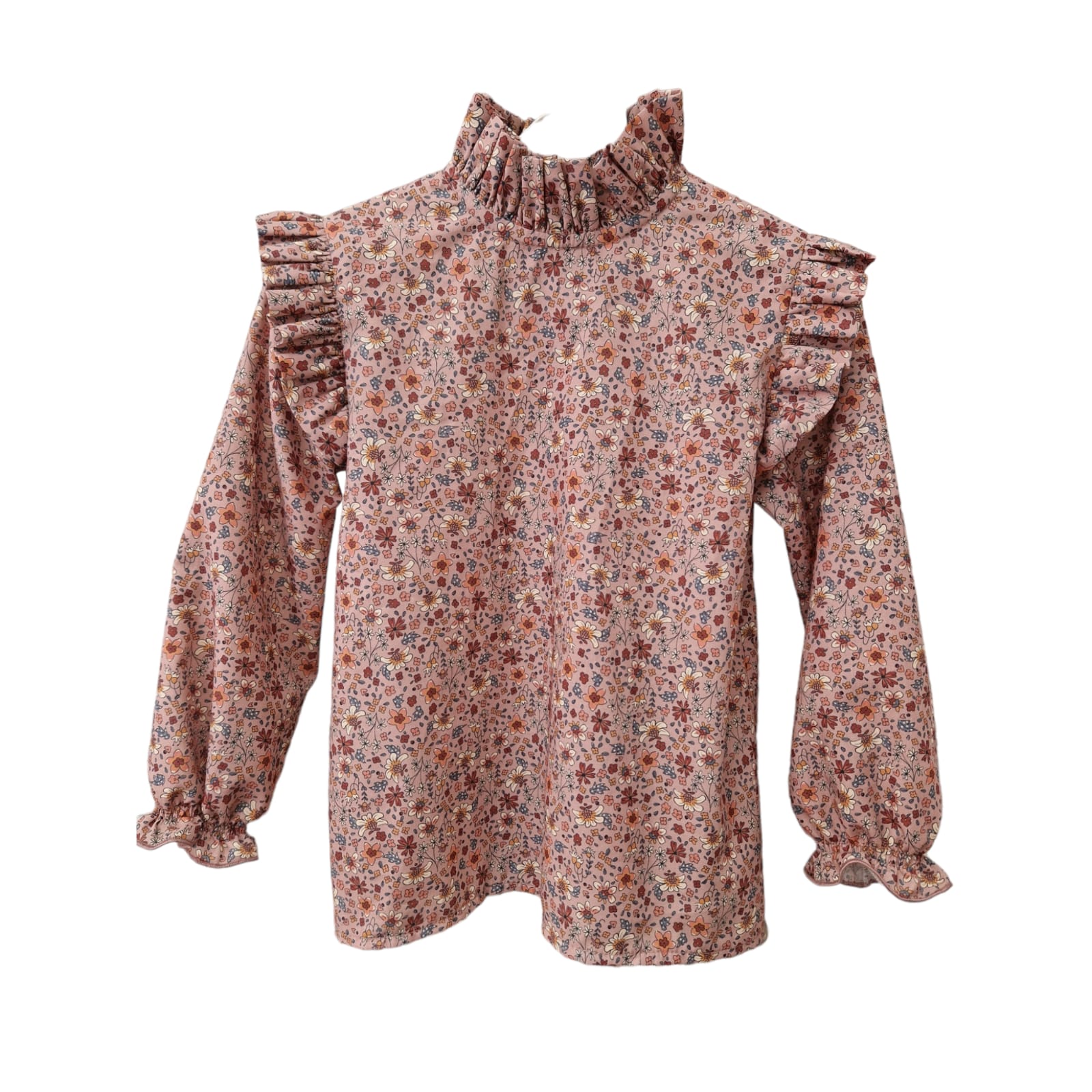 BLUSA CUELLO ALTO ALITA FLOR BERENJENA