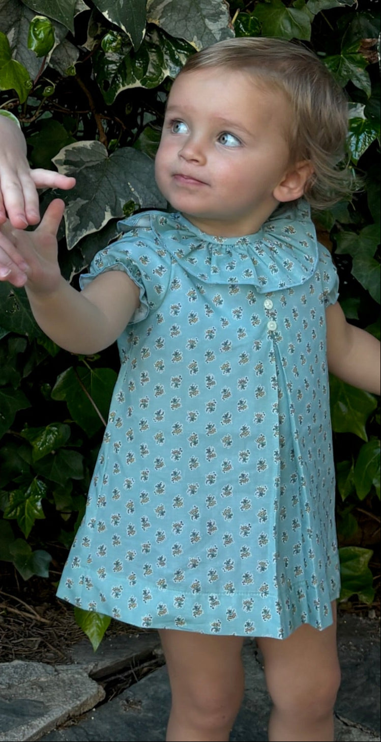 VESTIDO BABET FLOR TURQUESA