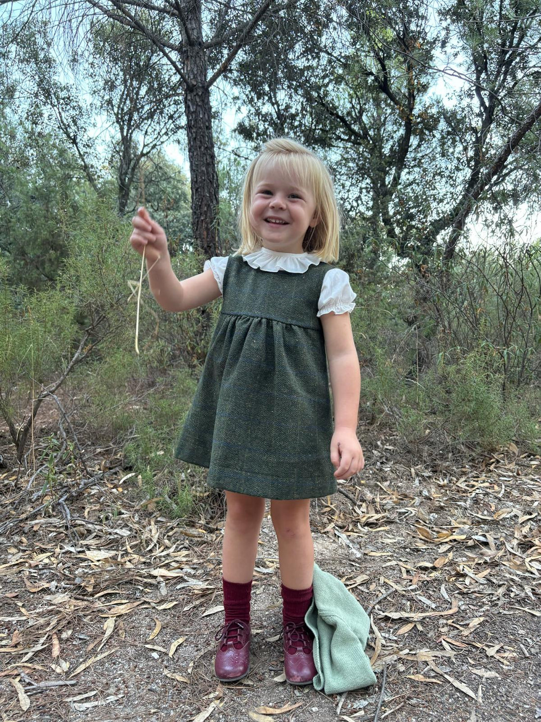 Pichi cuadro lana verde