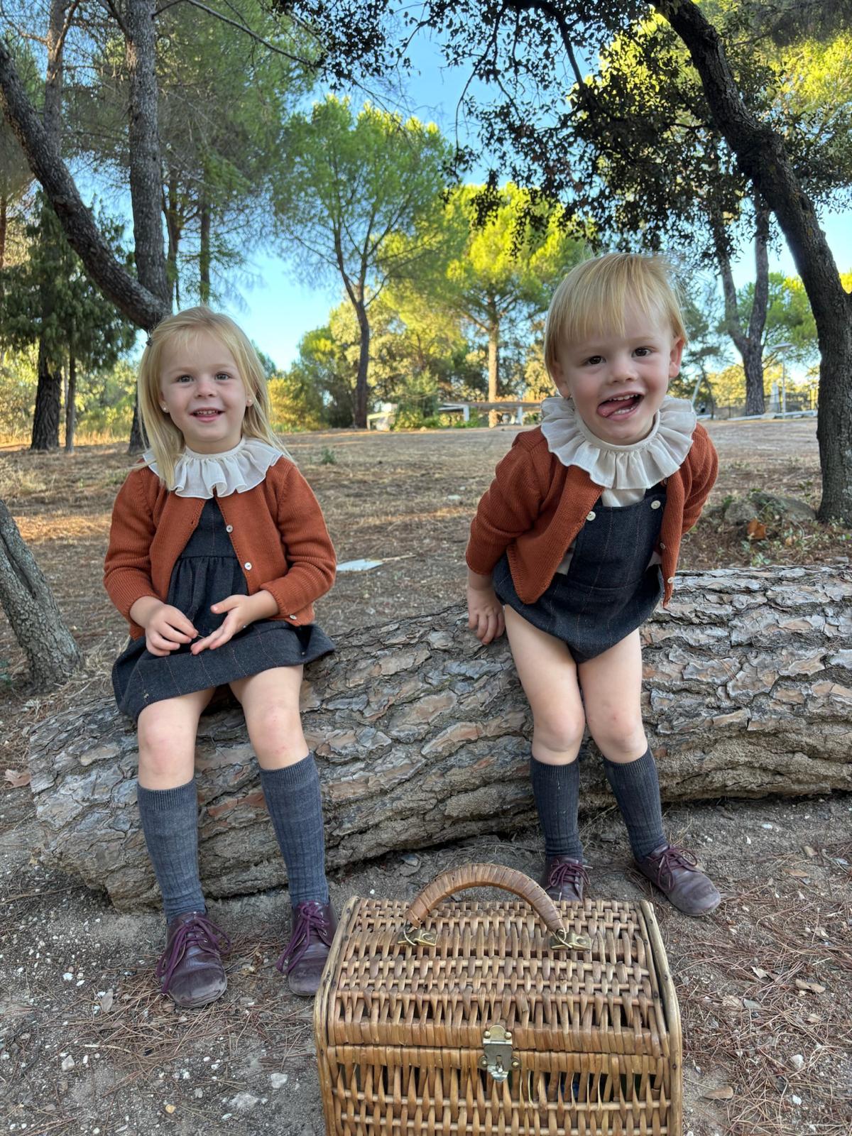 Bombacho peto lana carbón teja