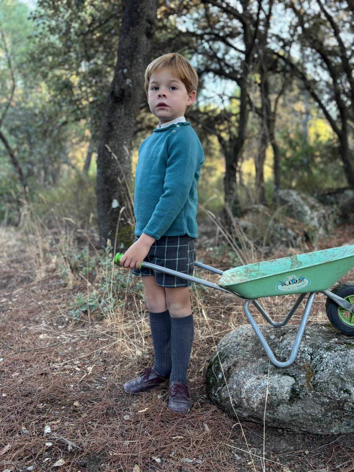 Pantalón corto lana turquesa