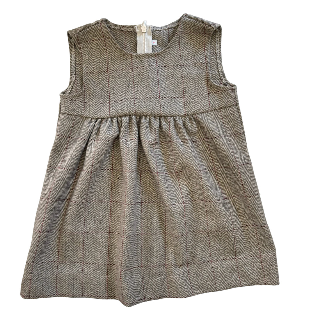 Pichi cuadro lana beige