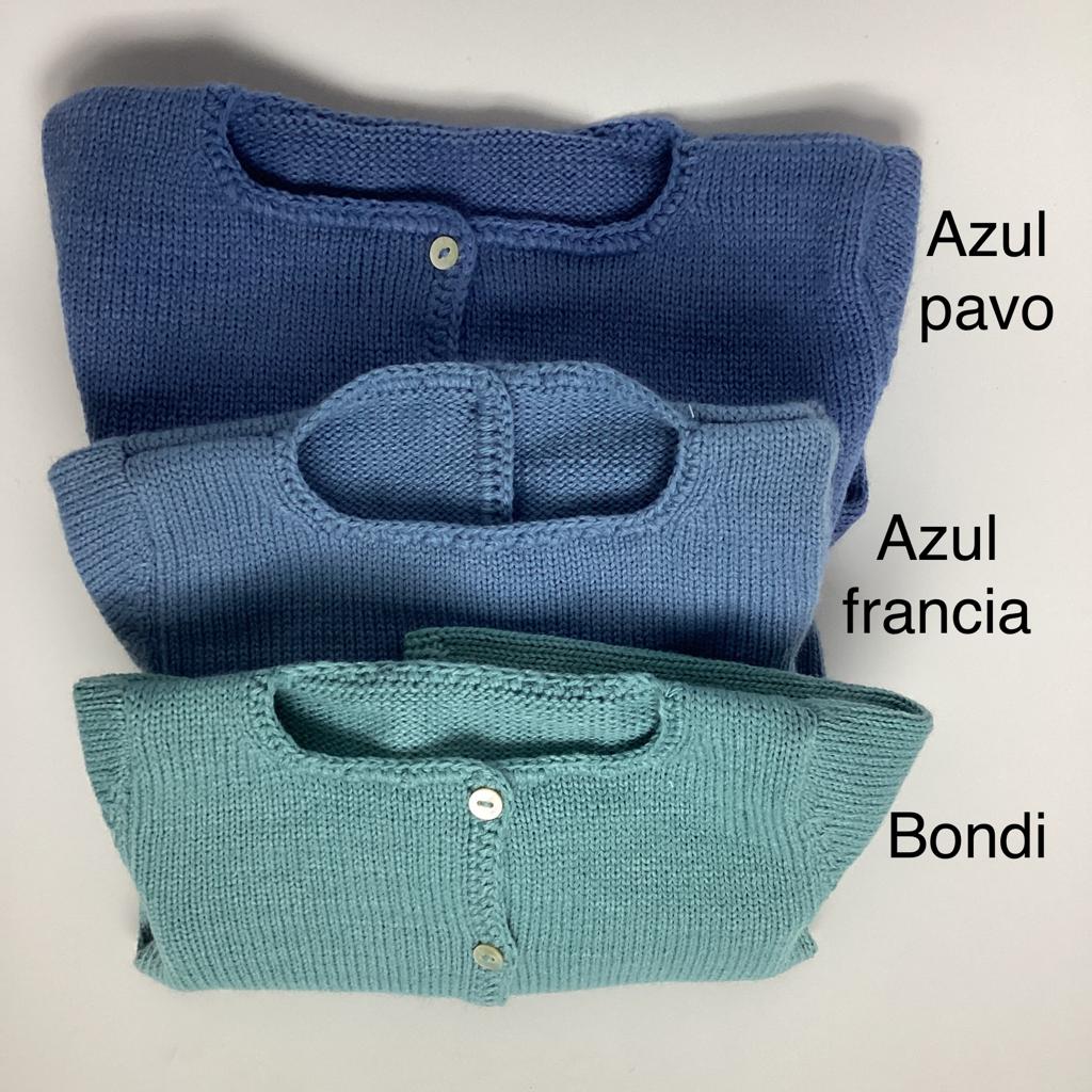 Chaqueta lana azul pavo