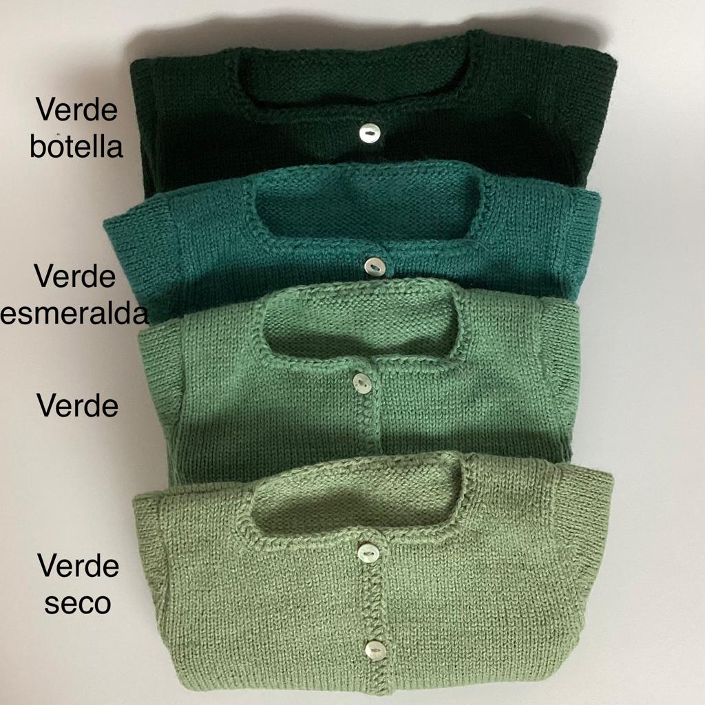 Chaqueta lana verde botella