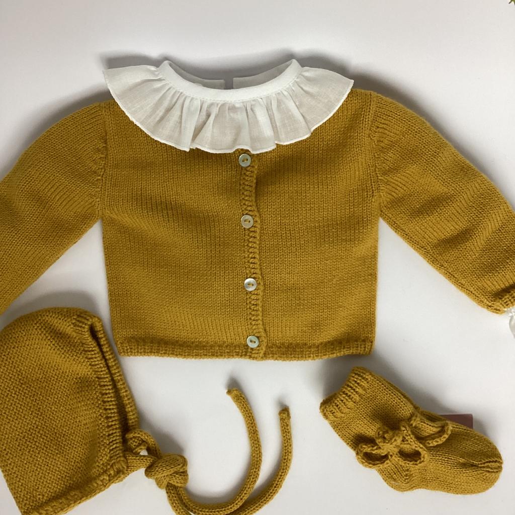 Chaqueta lana mostaza