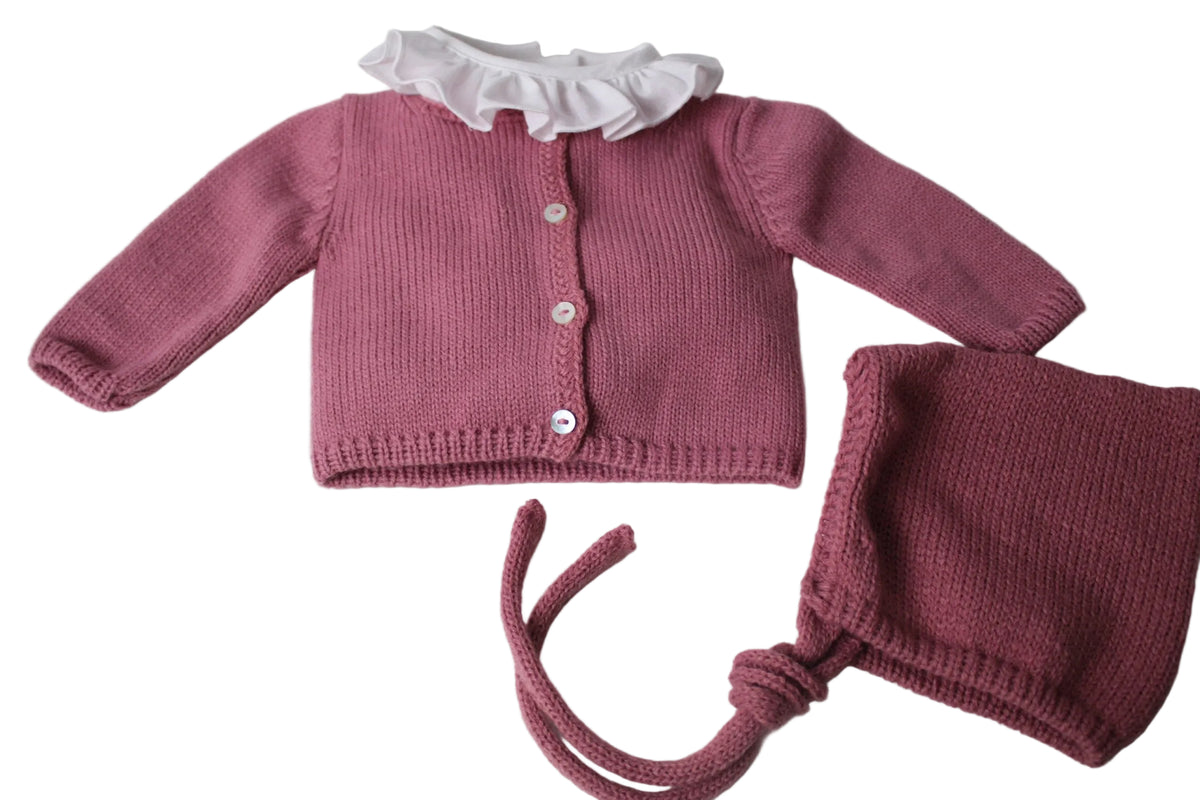Chaqueta lana rosa pocho