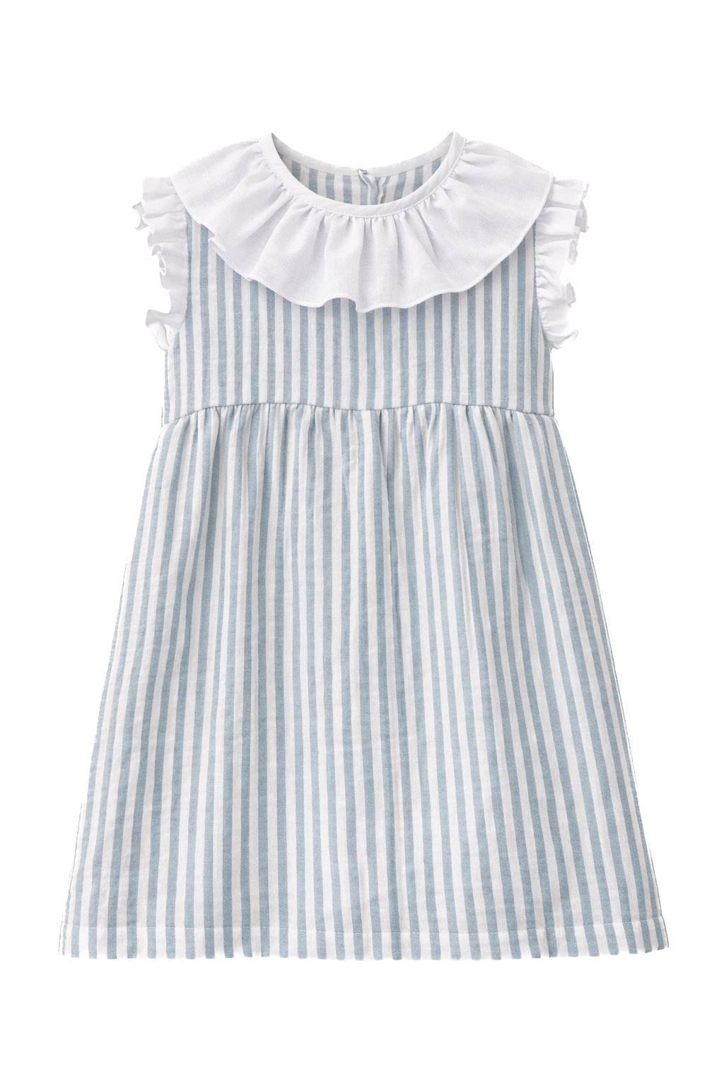VESTIDO GASA RAYA AZUL ALITA