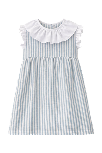 VESTIDO GASA RAYA AZUL ALITA