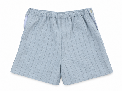 PANTALÓN CORTO AZUL GRISÁCEO RAYA GRIS