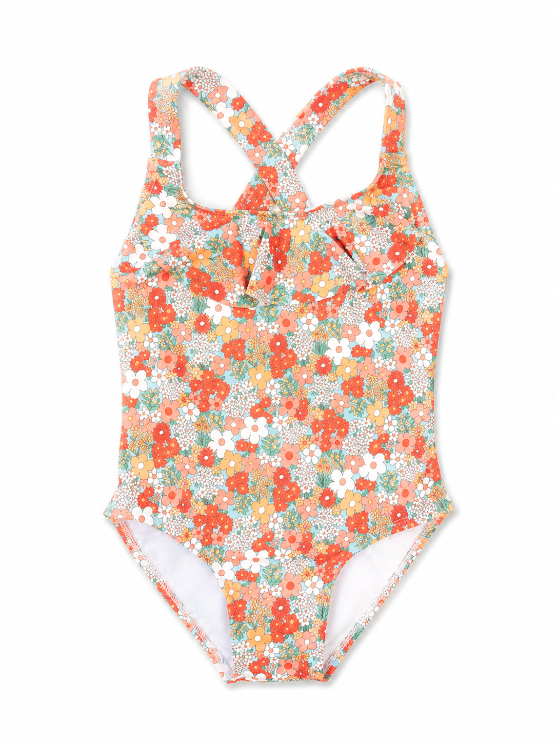 TRAJE DE BAÑO FLOR NARANJA