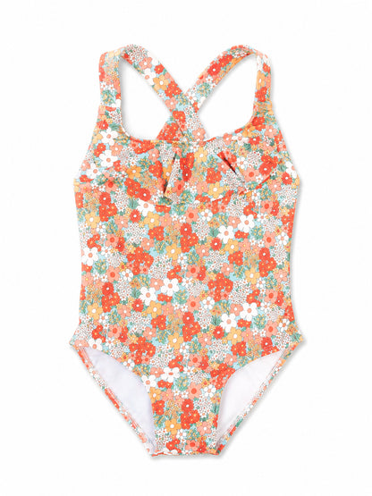 TRAJE DE BAÑO FLOR NARANJA