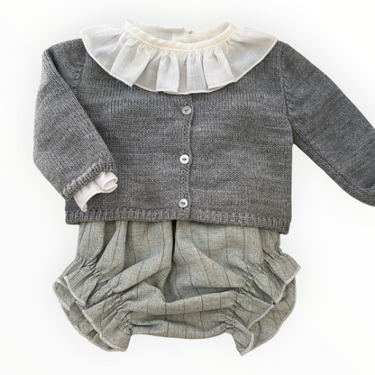 CULETÍN AZUL GRISÁCEO RAYA GRIS