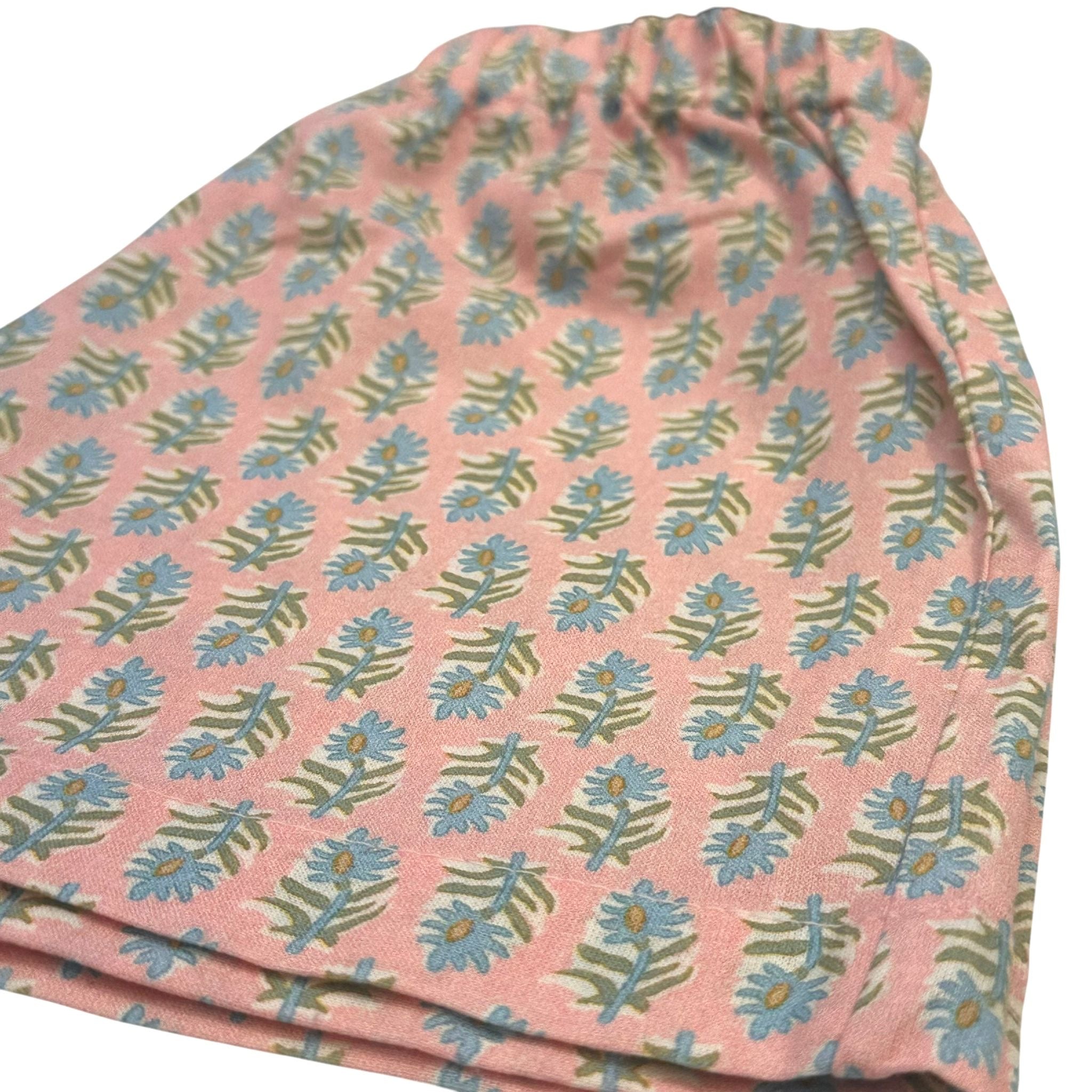 PANTALÓN CORTO ROSA FLOR AZUL