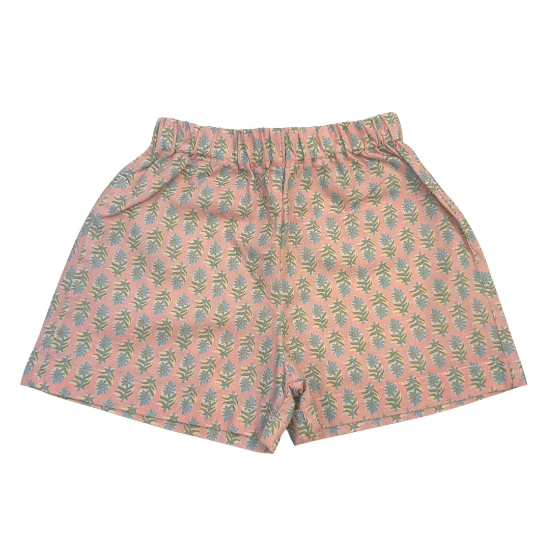 PANTALÓN CORTO ROSA FLOR AZUL