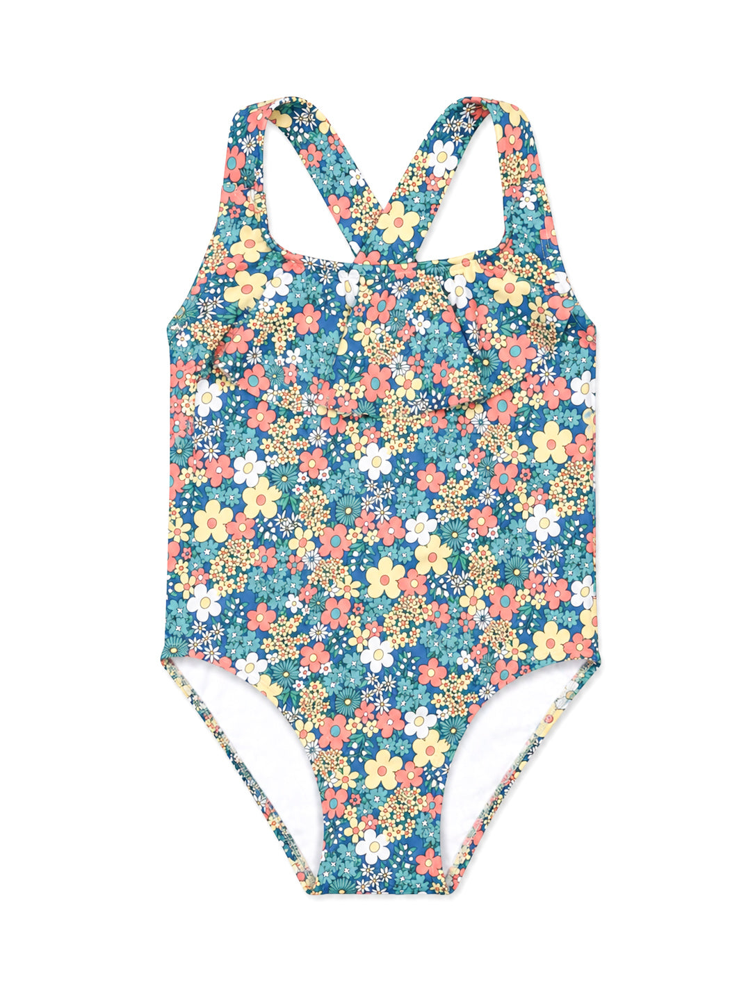 TRAJE DE BAÑO FLOR AZUL