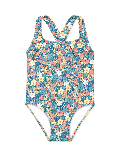 TRAJE DE BAÑO FLOR AZUL