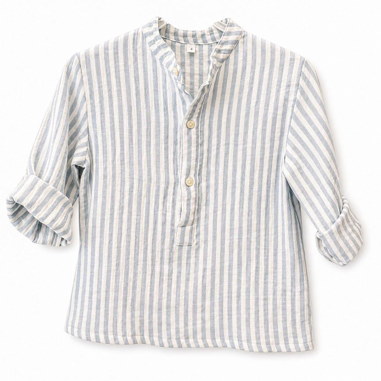 CAMISA CUELLO MAO GASA RAYA AZUL