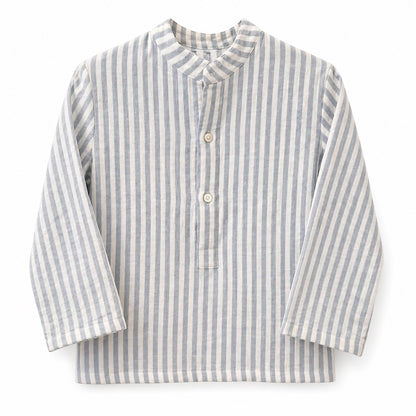 CAMISA CUELLO MAO GASA RAYA AZUL