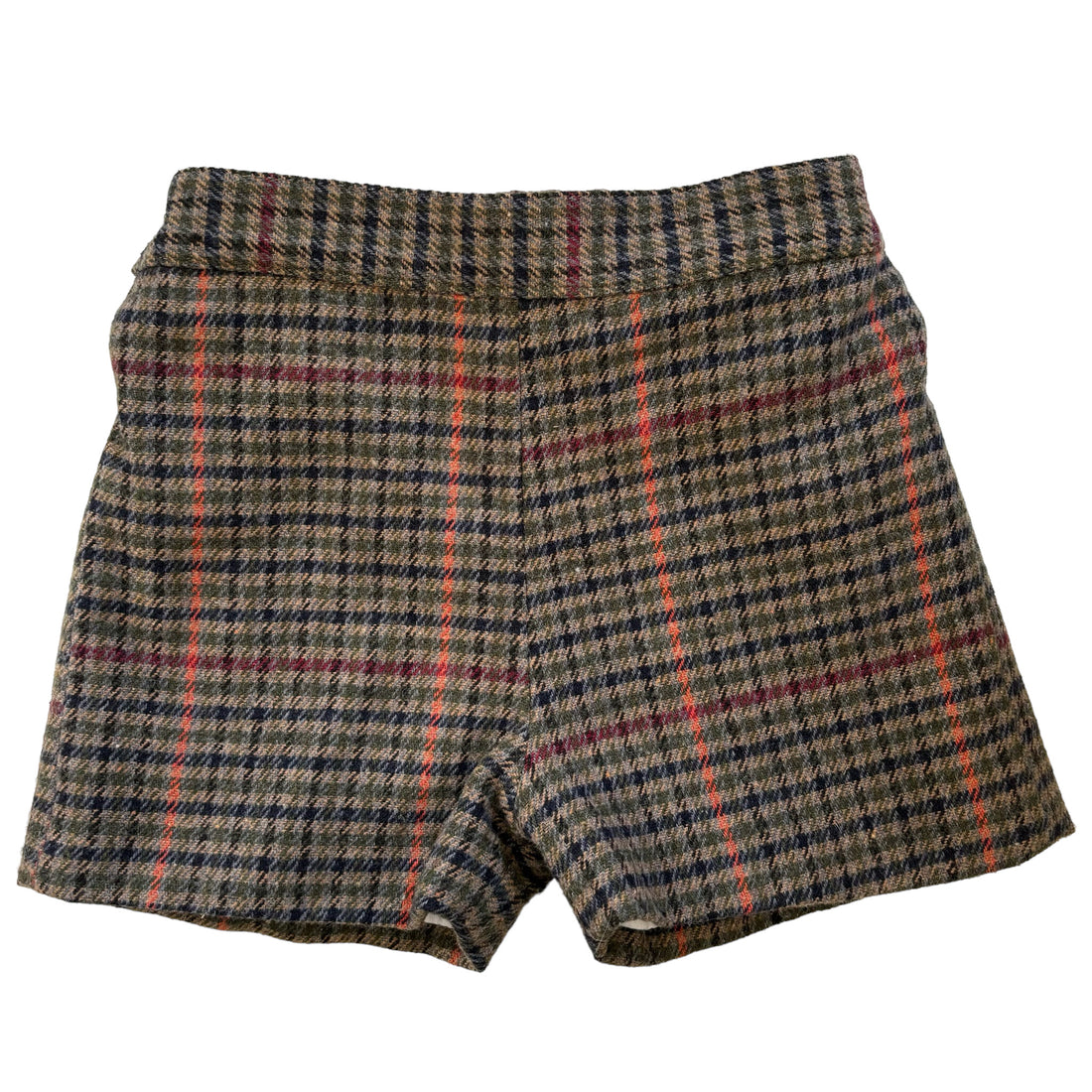 Pantalón corto cuadro gales marrón
