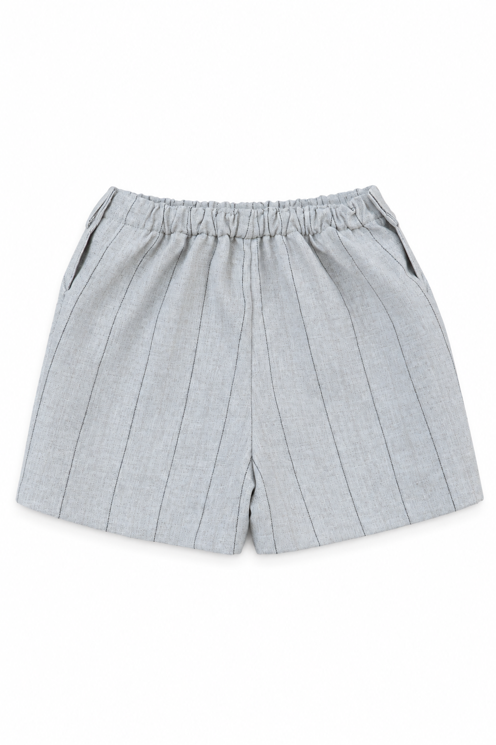 PANTALÓN CORTO BEIGE RAYA GRIS