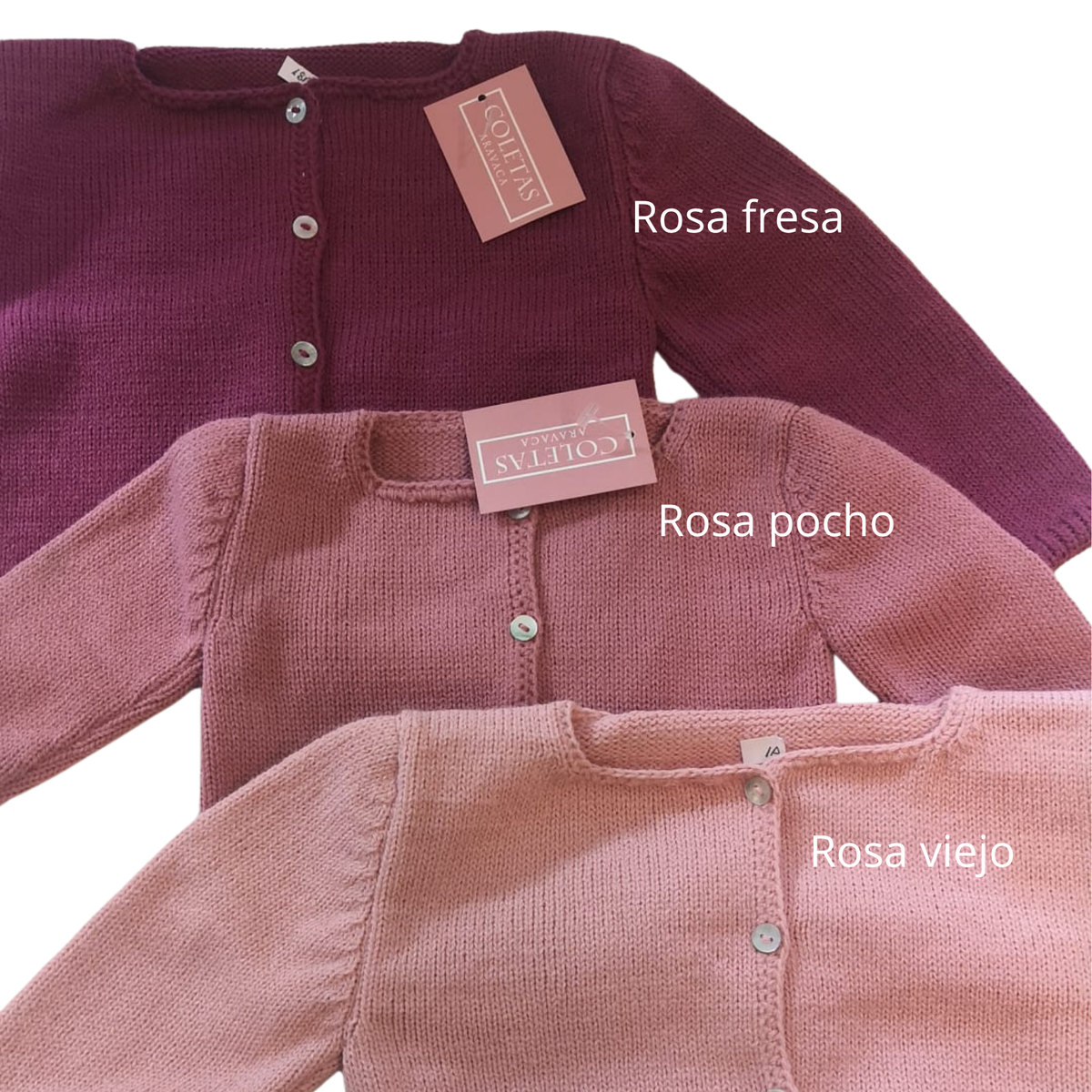 Chaqueta lana rosa pocho