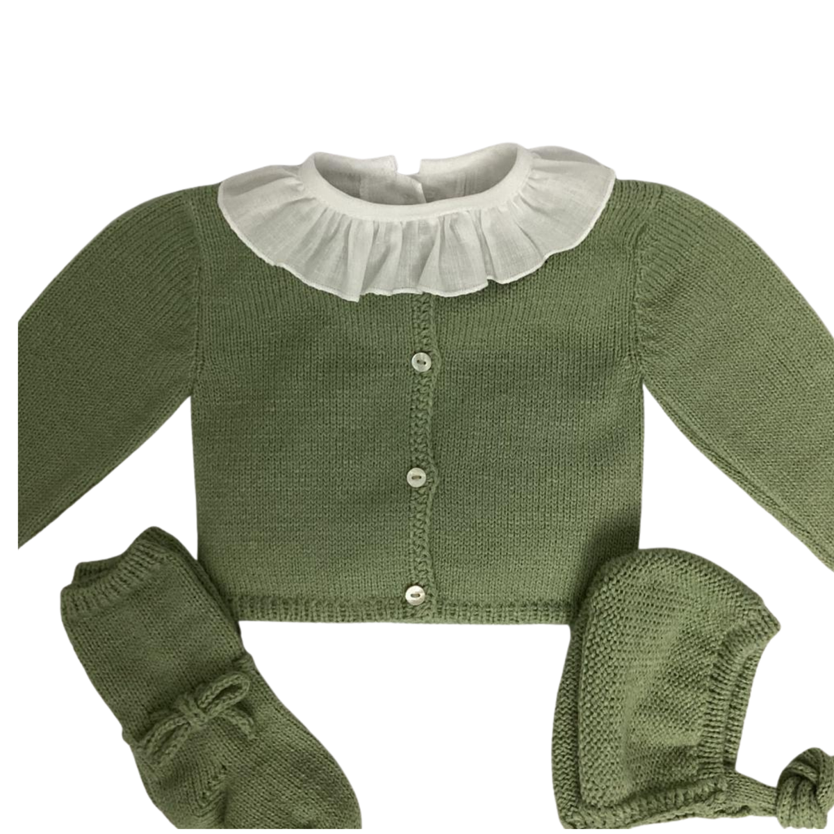 CHAQUETA LANA VERDE SECO