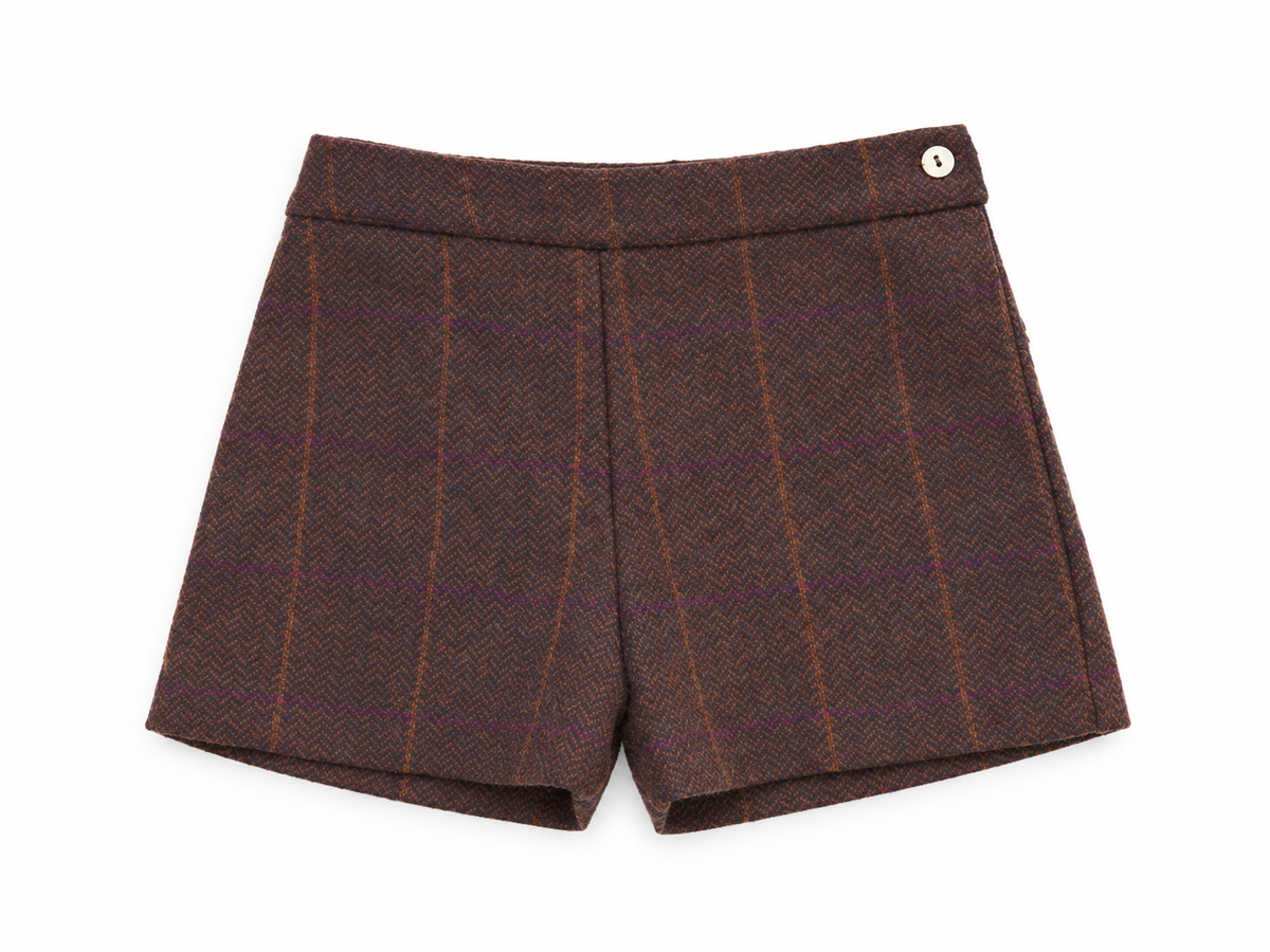 PANTALÓN CORTO ESPIGA GALES MARRÓN