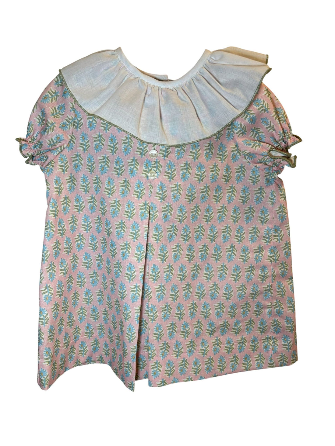 VESTIDO BABET ROSA FLOR AZUL