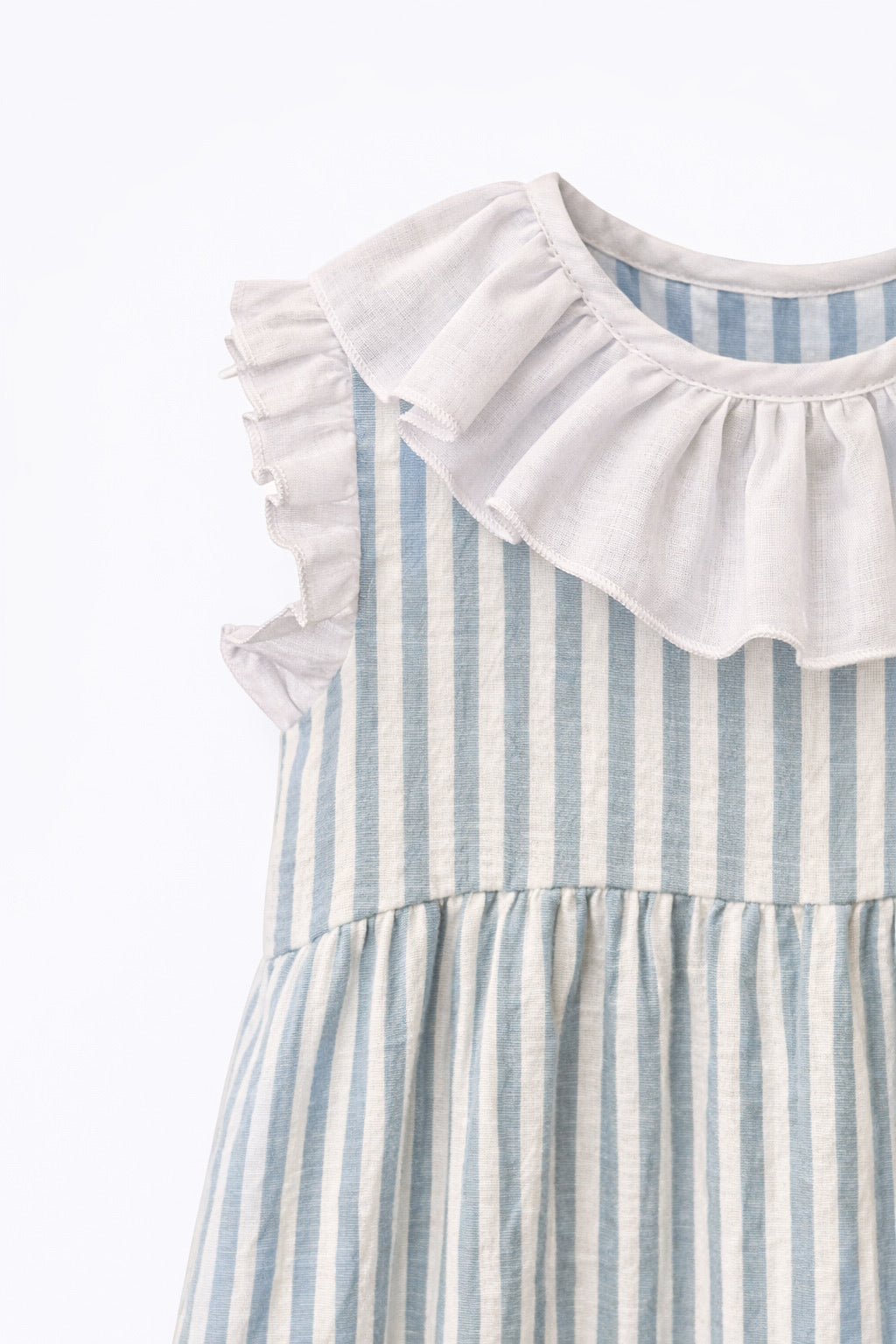 VESTIDO GASA RAYA AZUL ALITA