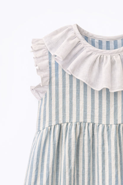 VESTIDO GASA RAYA AZUL ALITA
