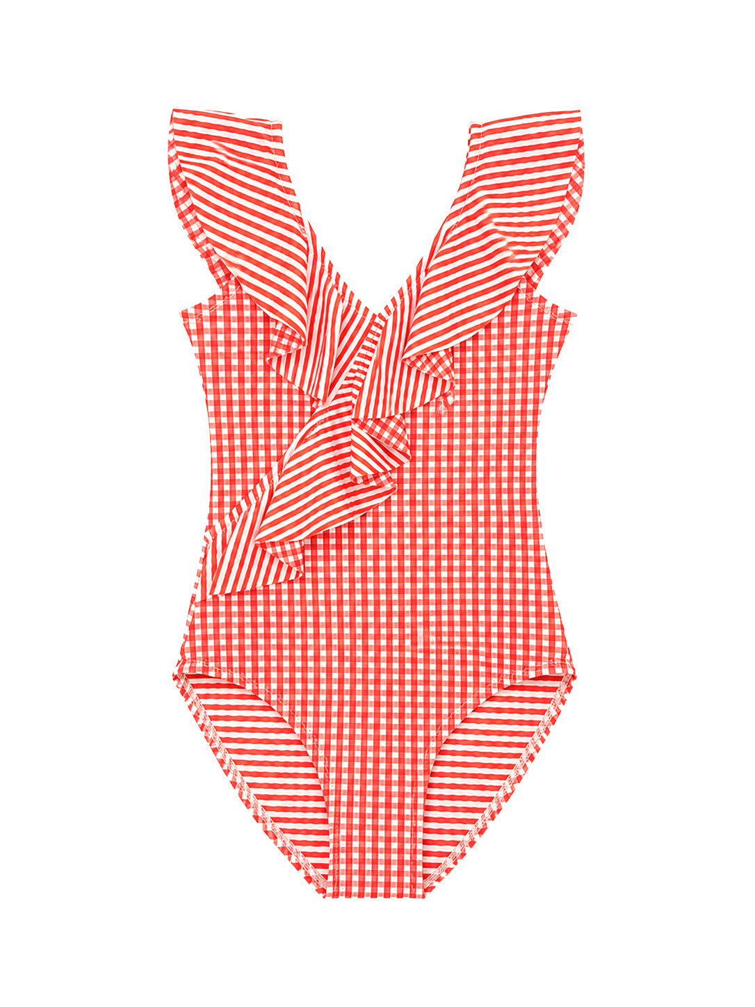 TRAJE DE BAÑO VICHY NARANJA