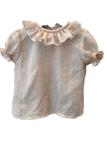 BLUSA VOLANTE GASA BEIGE