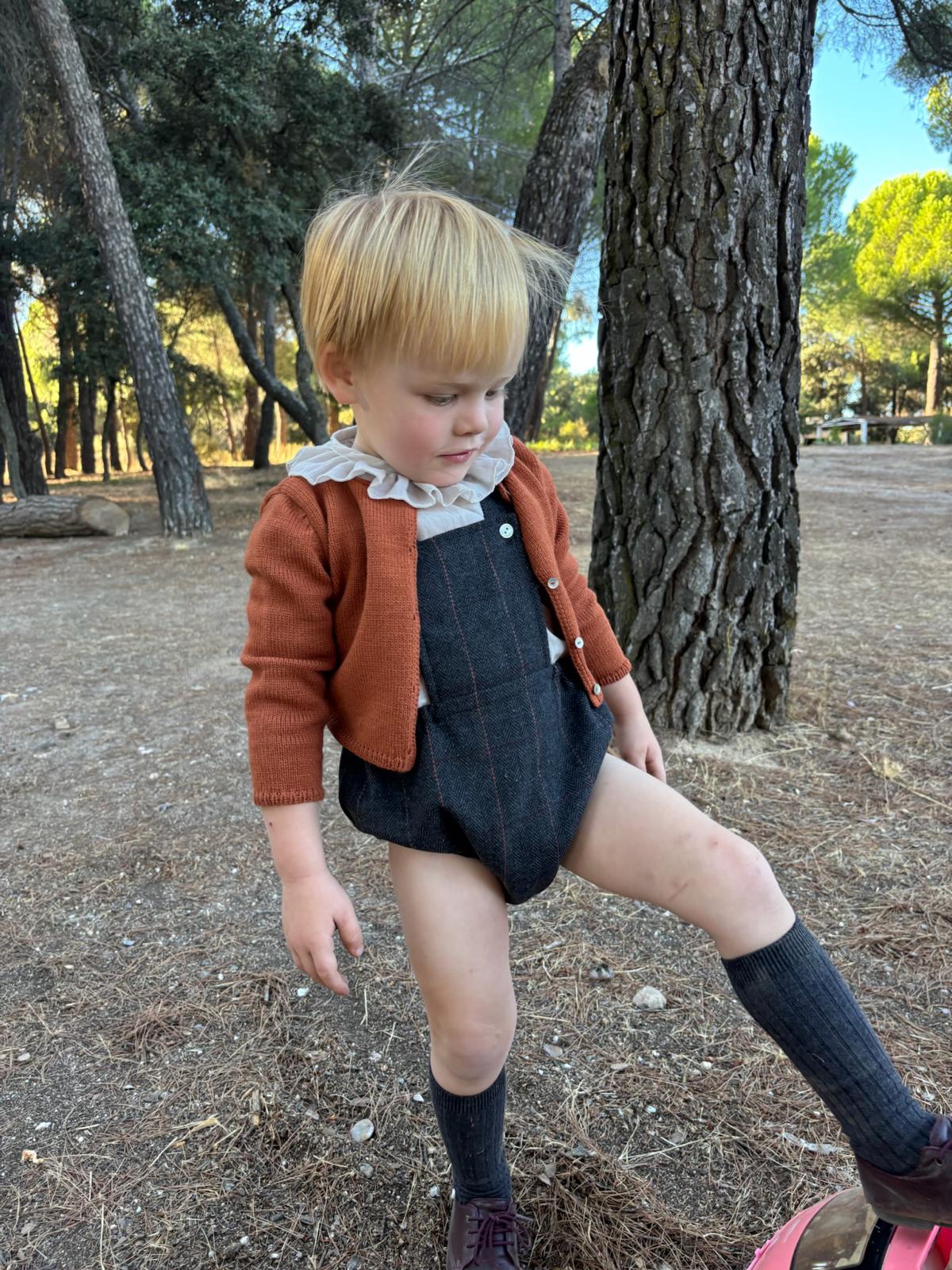 Bombacho peto lana carbón teja