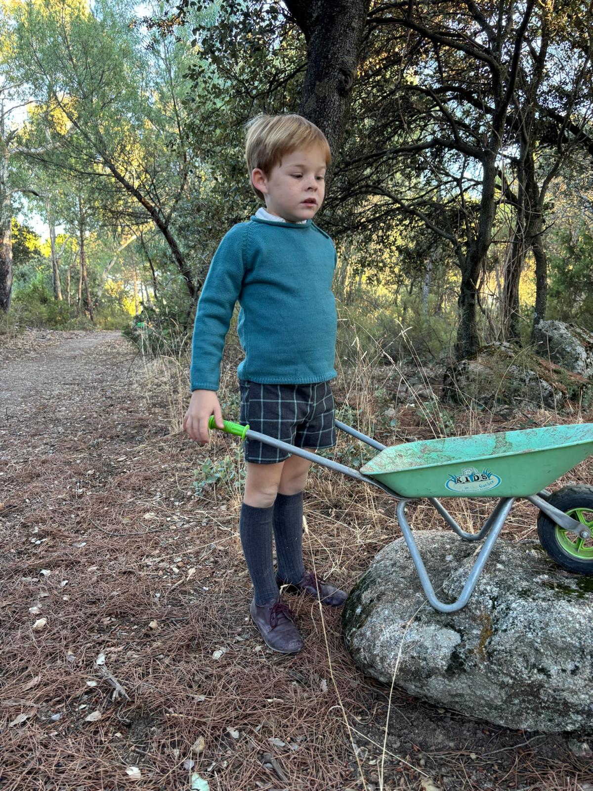 Pantalón corto lana turquesa