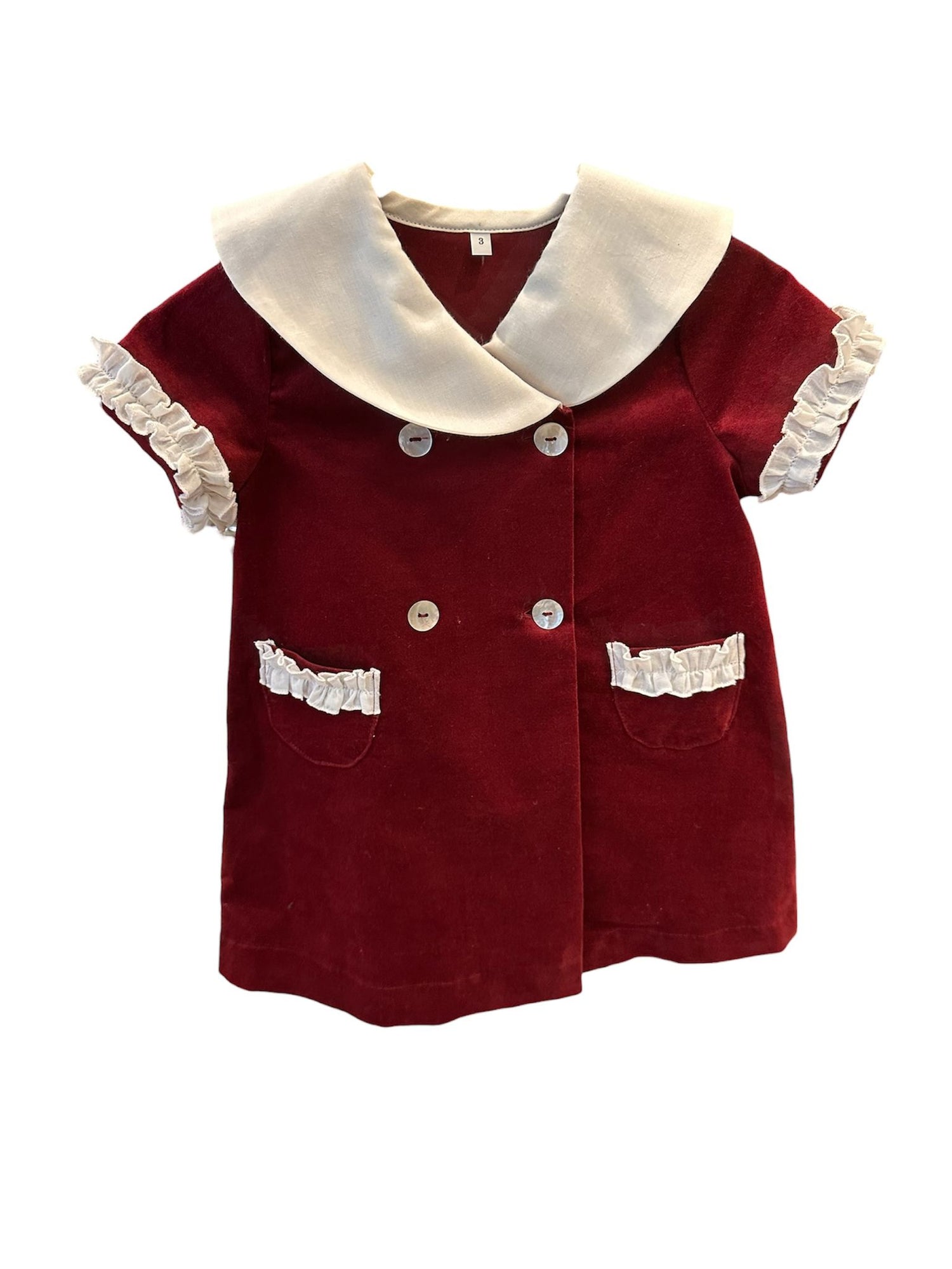 VESTIDO CRUZADO TERCIOPELO GRANATE