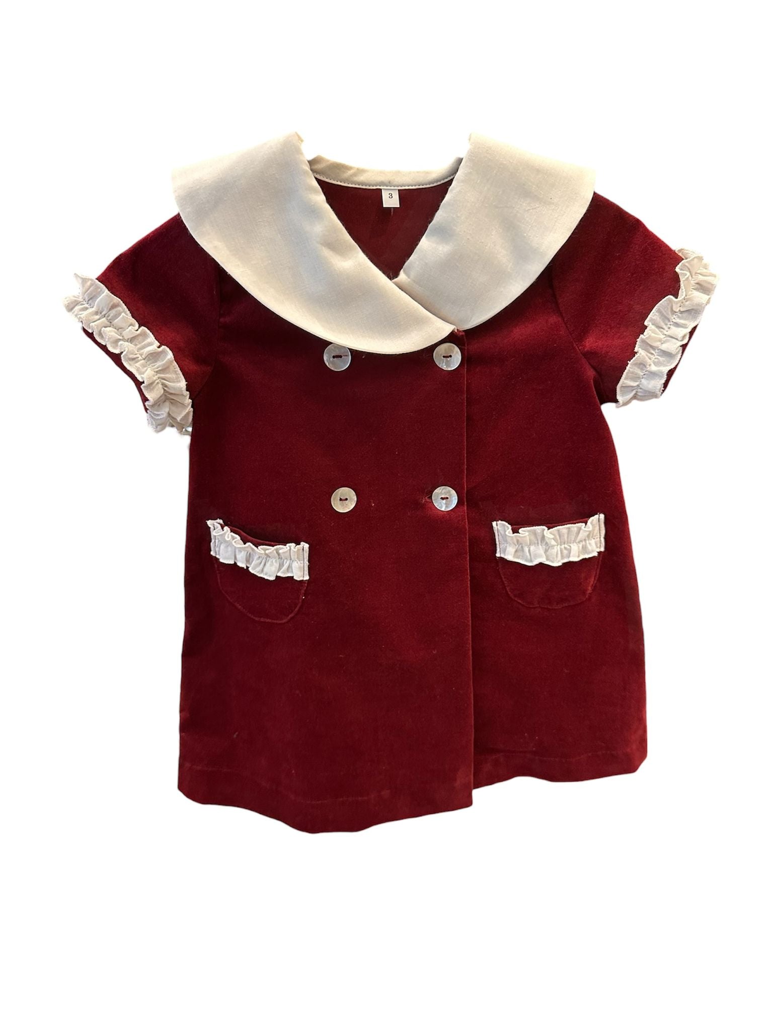 VESTIDO CRUZADO TERCIOPELO GRANATE