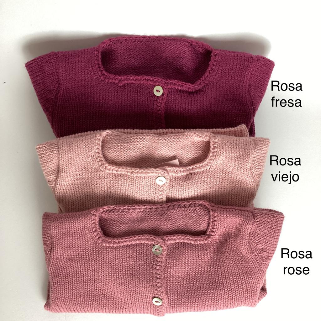 Chaqueta lana rosa rose