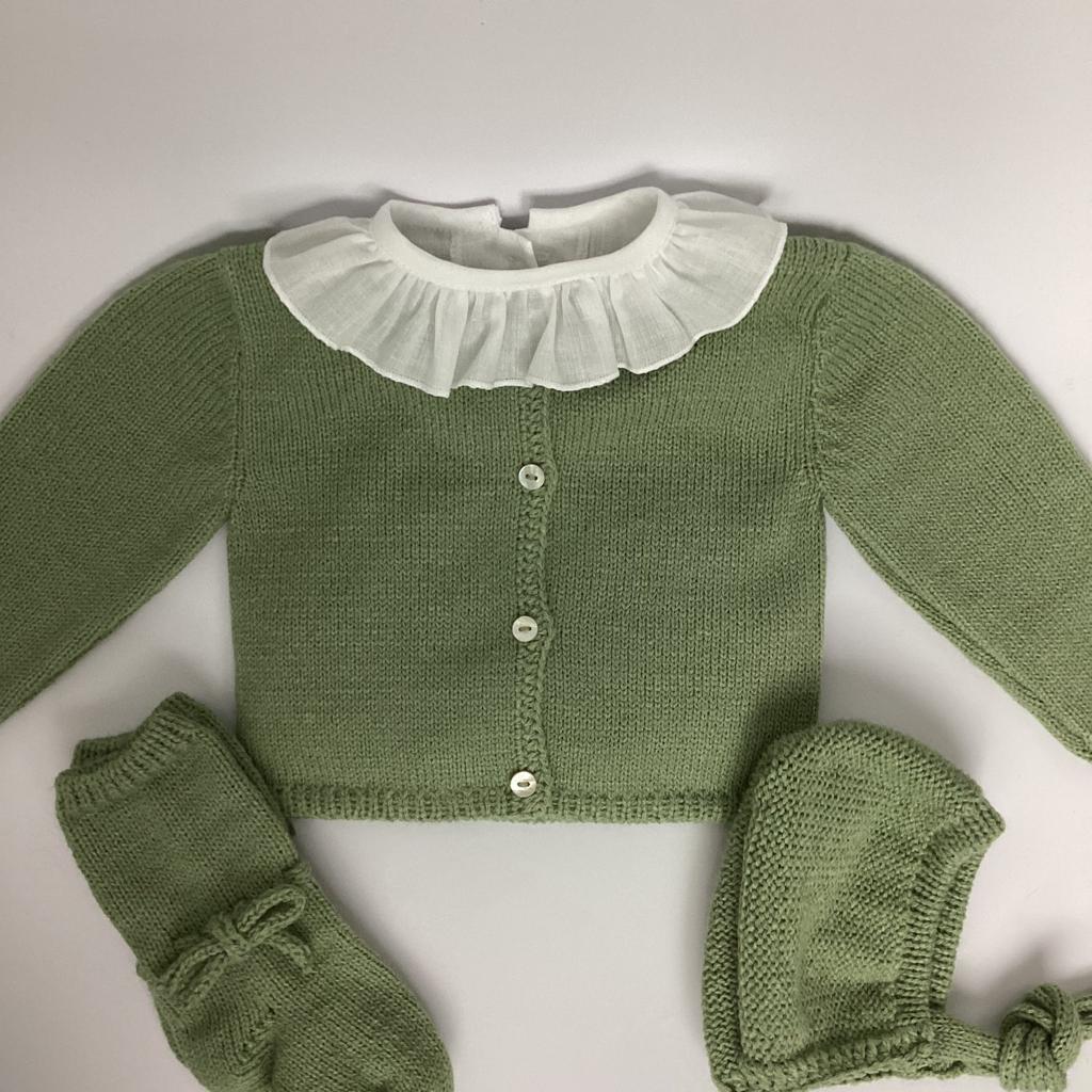 Chaqueta lana verde seco