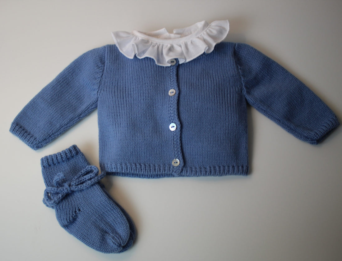 Chaqueta lana azul francia