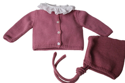 Chaqueta lana rosa pocho