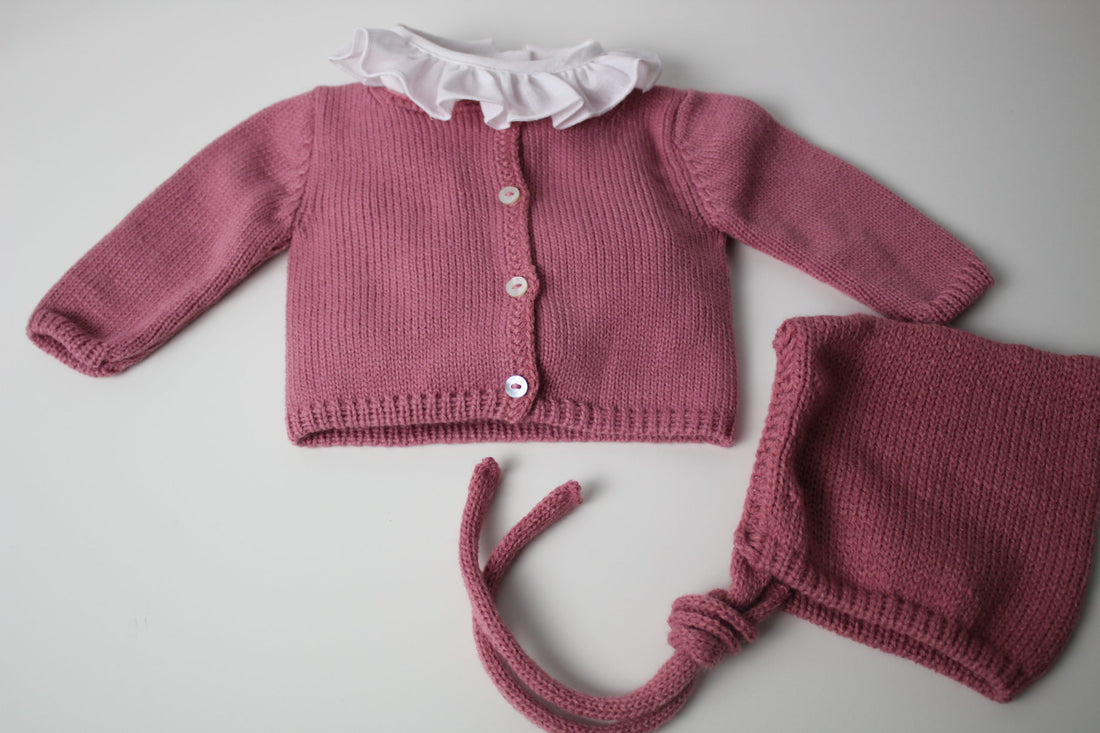 Chaqueta lana rosa rose