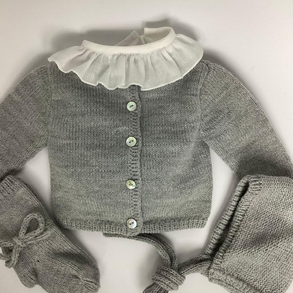 CHAQUETA LANA GRIS CLARO